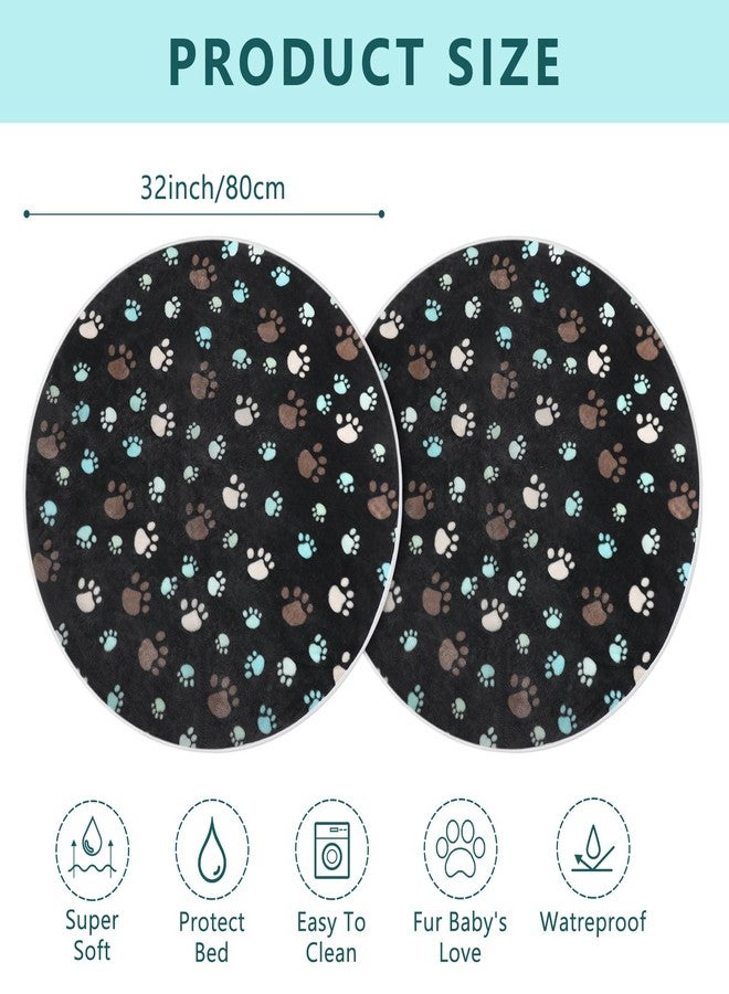 Clysee 2 Pack 32" Round Whelping Pads for Dogs Washable Pee Pads for Dog Waterproof Pee Pads Black Reusable Puppy Pads Pet Training Pads Absorbent Floor and Bed Mat Fleece Pee Pad for Potty - Image 2